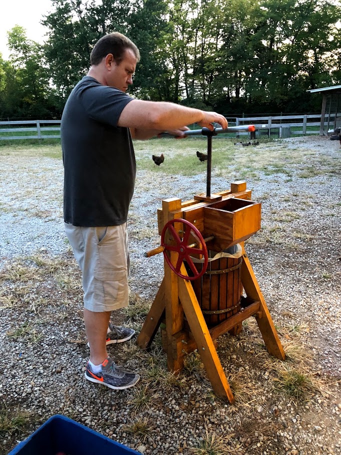 Using an apple press